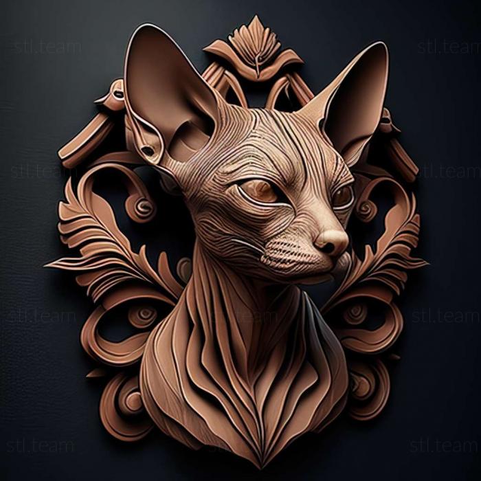 3D model Mexican Hairless cat (STL)